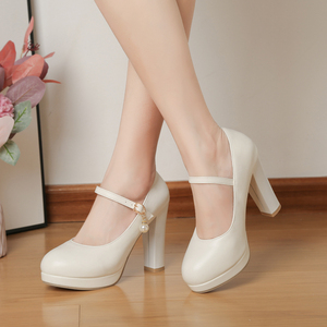 白色高跟鞋配裙子的鞋百搭单鞋女夏季韩版职业上班工作鞋夜店女鞋