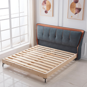 实木床头板床架拼组装床箱1.8米榻榻米无床头床体卧室双人排骨架