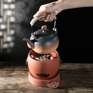 潮州红泥碳炉古法小火炉围炉煮茶器户外家用泡茶陶瓷壶明火木炭炉