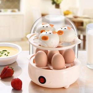 顽皮熊小型煮蛋器自动断电蒸蛋器双层煮鸡蛋羹机防干烧早餐神器