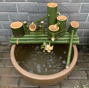 竹子流水器养鱼水循环摆件风水招财喷泉景观鱼缸石槽鱼池装饰过滤