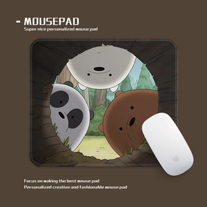 咱们裸熊小白熊可爱方形鼠标垫小号加厚笔记本软垫电竞游戏橡胶垫