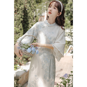 2024新款夏季改良旗袍女新中式国风连衣裙汉元素日常可穿绝美仙气