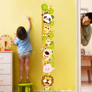 早教卡通测量身高贴纸墙画宝宝儿童房间墙面装饰墙贴画小孩身高尺