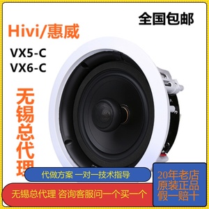 Hivi/惠威VX5-C/VX6-C定阻吸顶喇叭天花店铺音响套装会议同轴音箱