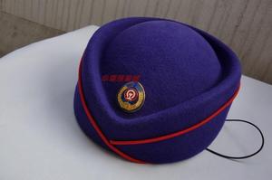 空姐演出帽  WS 126 紫色空乘职业帽子 多色高铁乘务员女毛呢