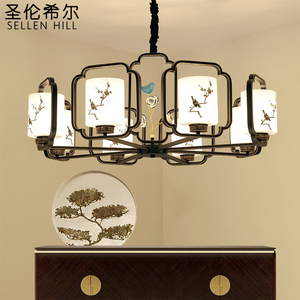 新中式吊灯仿古复古客厅家用餐厅中国古卧室书房LED简约现代大气