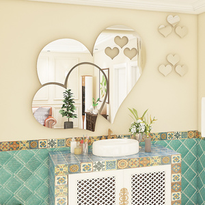 创意爱心亚克力镜子墙面装饰房间布置浴室卫生间防水3d立体墙贴纸