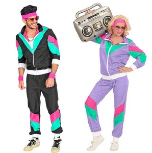 80年代复古嘻哈迪斯科套装万圣节狂欢节角色扮演服装成人男女运动