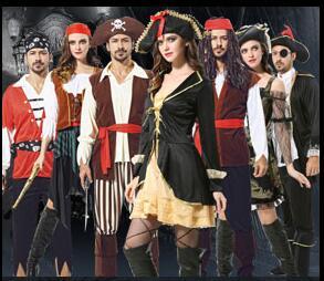 万圣节加勒比海盗船长衣服成人男女杰克船长海盗服装演出服海盗裙