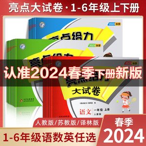 2024春新亮点给力大试卷一年级二年级上册 人教版语文江苏版数学英语 亮点给力二三四五六年级上下册小学教辅寒暑假同步练习测试卷