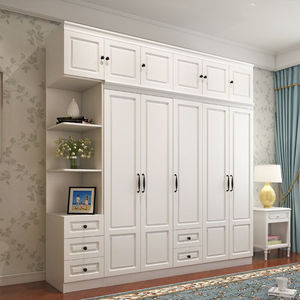 奥尚斯莱衣柜现代简约卧室家具木质带转角边柜组合大衣橱白色衣柜