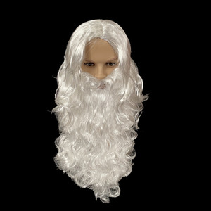 2017新款圣诞老人发套 白色胡子长卷假发舞会时尚动漫COS整顶假发