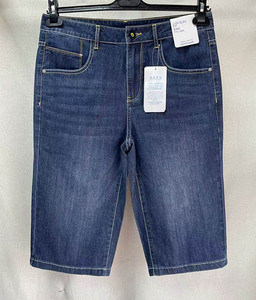 外贸叔家  夏装新款  男式薄料弹力蓝色中高腰修身版牛仔短裤  D3
