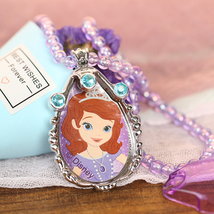小公主苏菲亚紫色护身符冰雪奇缘儿童项链吊坠女童生日饰品玩具