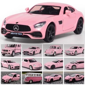 粉色玩具车儿童仿真合金回力小汽车模型玛莎拉蒂跑车女孩生日礼物