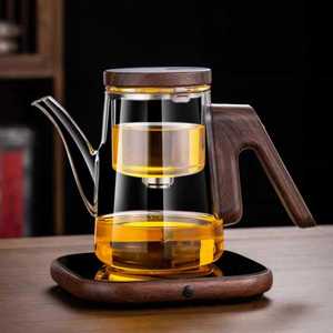 家用全玻璃内胆加厚飘逸杯茶水分离无杆泡茶壶磁吸耐高温茶具