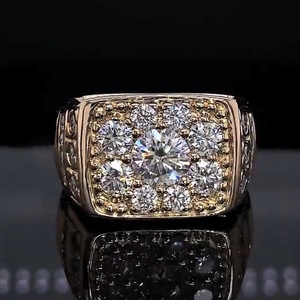 纽约专业设计 一对一定制 男款18K玫瑰金 男式钻石戒指