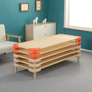 幼儿园网布床午睡床儿童午休床早教专用床学生午托塑料床叠叠小床