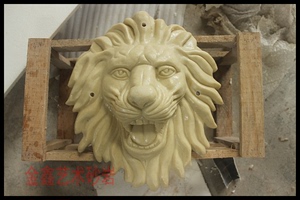 金鑫人造砂岩雕塑狮子头挂件别墅酒店园林室内户外装饰艺术玻璃钢