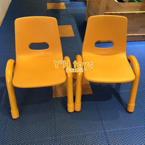 儿童塑料豪华靠背椅铁脚烤漆扶手椅加厚幼儿宝宝椅幼儿园早教桌椅