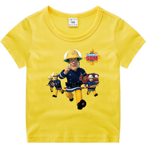 消防队山姆图案衣服童装儿童短袖t恤男童半袖夏装女童123456789岁