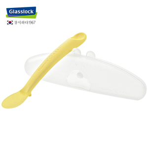 glasslock进口婴儿辅食勺感温变色硅胶软勺宝宝汤勺子双头儿童勺