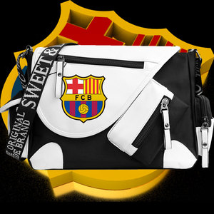 欧冠足球斜挎包巴塞罗那俱乐部背包国际米兰曼城单肩包大容量背包