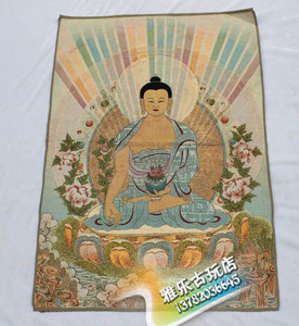 西藏佛像 尼泊尔财神唐卡画像织锦画丝绸绣 药师唐卡织锦画刺绣