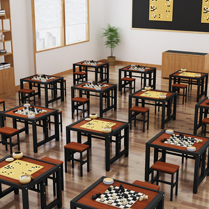 中国围棋象棋辅导班桌子培训桌国际象棋绘画桌学生美术多用课桌椅