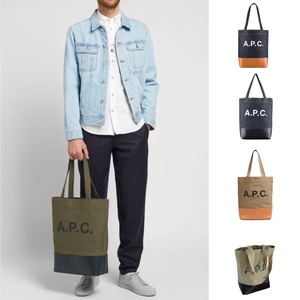 APC包包拼接牛仔帆布包女大学生上课大容量托特包通勤复古购物袋