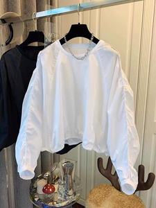 韩国东大门2024春季新款白色蝙蝠袖设计感小众高级感上衣衬衫女士