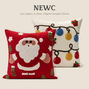 NEWC新宸优品 圣诞节新年红色抱枕客厅沙发节日派对喜庆装饰靠垫