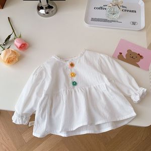 春秋宝宝衬衫长袖薄款洋气韩版女童白色婴儿打底衣纯棉女童