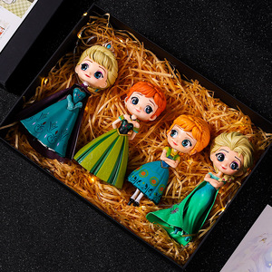 冰雪奇缘2艾莎白雪公主手办女孩子换衣娃娃玩具蛋糕装饰摆件礼物