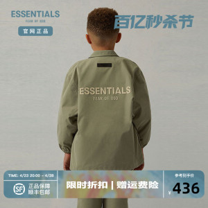 22款FOG Fear Of God Essentials儿童教练夹克梭织大LOGO潮牌外套