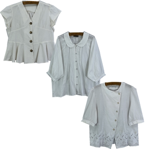 古着日系田园风法式气质白色棉布衬衣森女系学院风文艺纯色衬衫