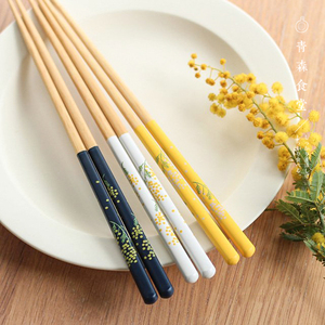 〈青森食堂〉日本制多色金合欢实木天然木抗菌筷子成夫妇木筷餐具