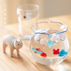 〈青森食堂〉日本folkart硝子浮玉鱼缸迷你海豚人鱼mini玻璃摆件