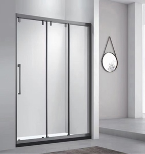 不锈钢3联动淋浴隔断小空间淋浴房 三移门隔断卫生间小户型玻璃门