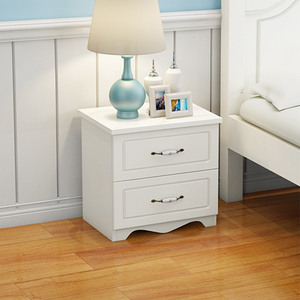 简易欧式田园白色床头柜卧室多功能收纳储物柜小型个性床边柜组装