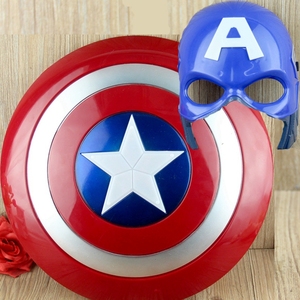 复仇者联盟1:1发光面具金属色声光美国队长盾牌儿童玩具演出道具