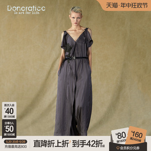 Donoratico/达衣岩V领无袖吊带裙夏季新款女西装式连体裤