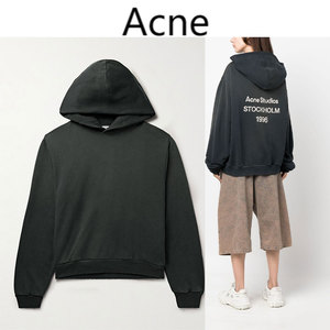 Acne Studios秋冬新款连帽染色毛边字母1996做旧宽松男女同款卫衣