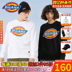 Dickies圆领情侣卫衣女潮流印花2024春季新款全棉休闲套头上衣男