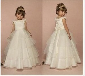 女童伴娘公主裙花童婚纱裙儿童长款晚礼服幼儿白色演出服