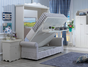 包邮欧式沙发壁床隐形床带书架多功能创意韩式小户型翻板床折叠床
