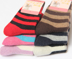 冬季兔羊毛袜儿童袜子 保暖袜子童袜 加厚羊毛袜 厚袜 条纹厚袜