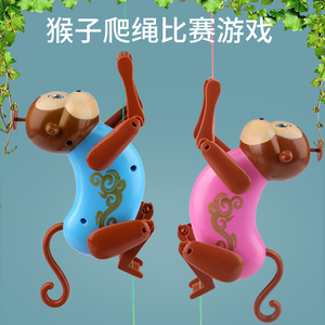 趣味创意趣味猴子爬绳爬树小玩具儿童宝宝拉绳上树会爬绳子线的猴