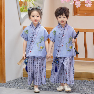 男女童汉服中国风国学六一儿童表演服装小书童诗歌朗诵民族风礼服